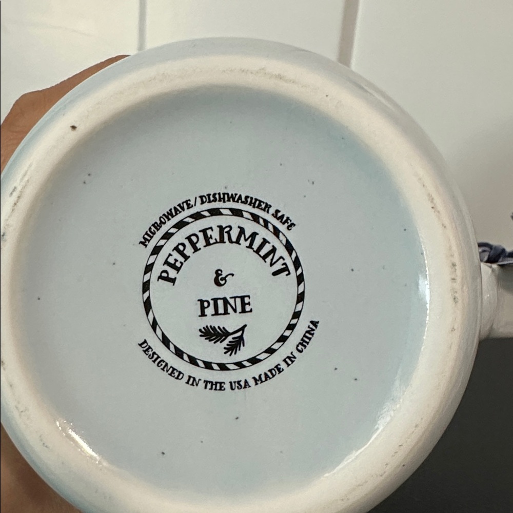 Peppermint & Pine Blue and White Reindeer Mug - Picture 7 of 7